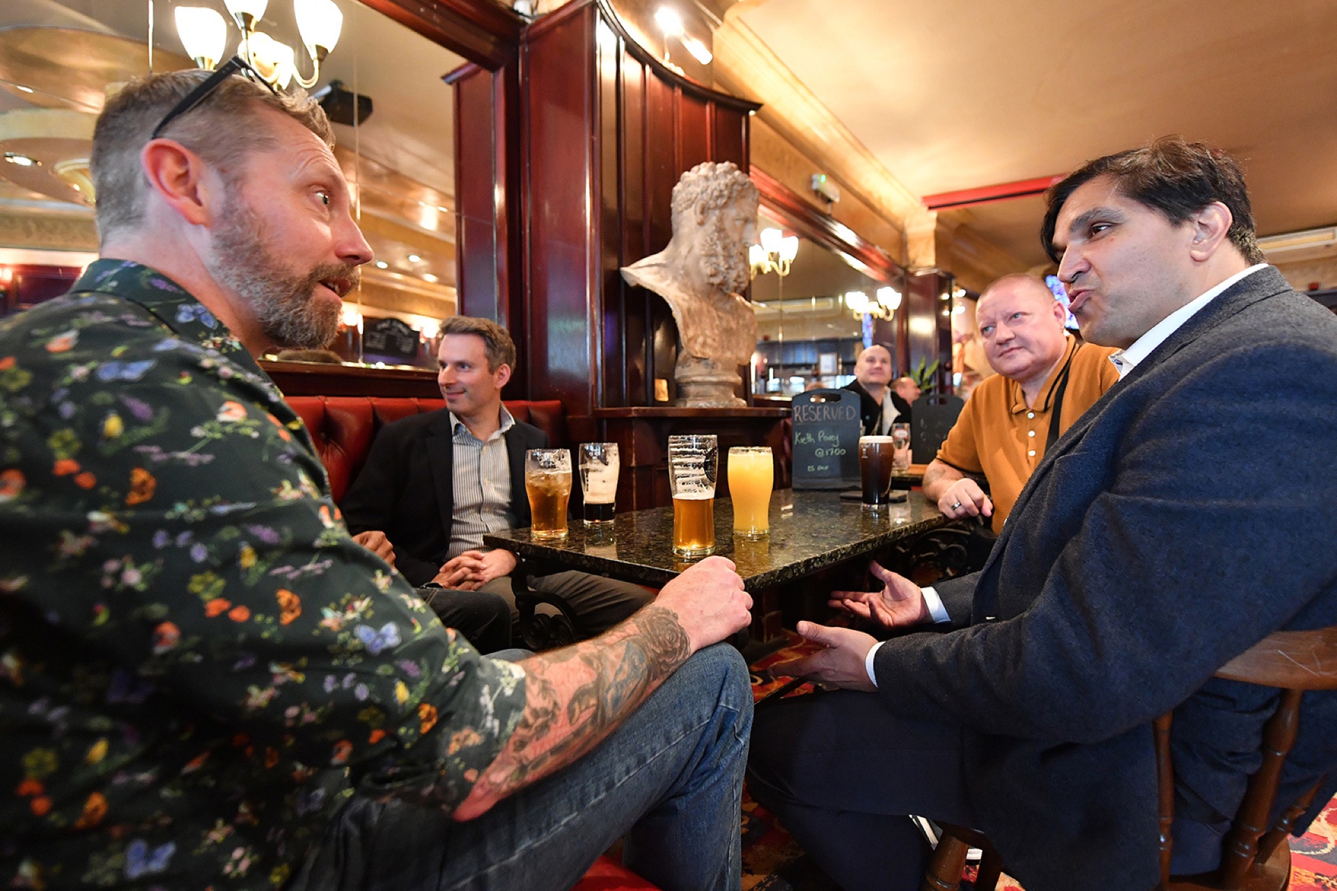 Freemasons enjoying fellowship and conversation