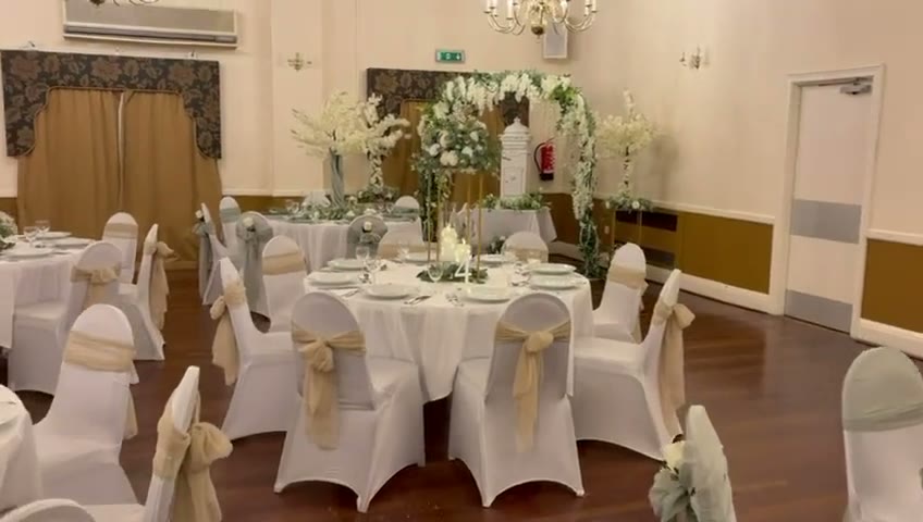 Darlington Masonic Hall dressed for a wedding reception