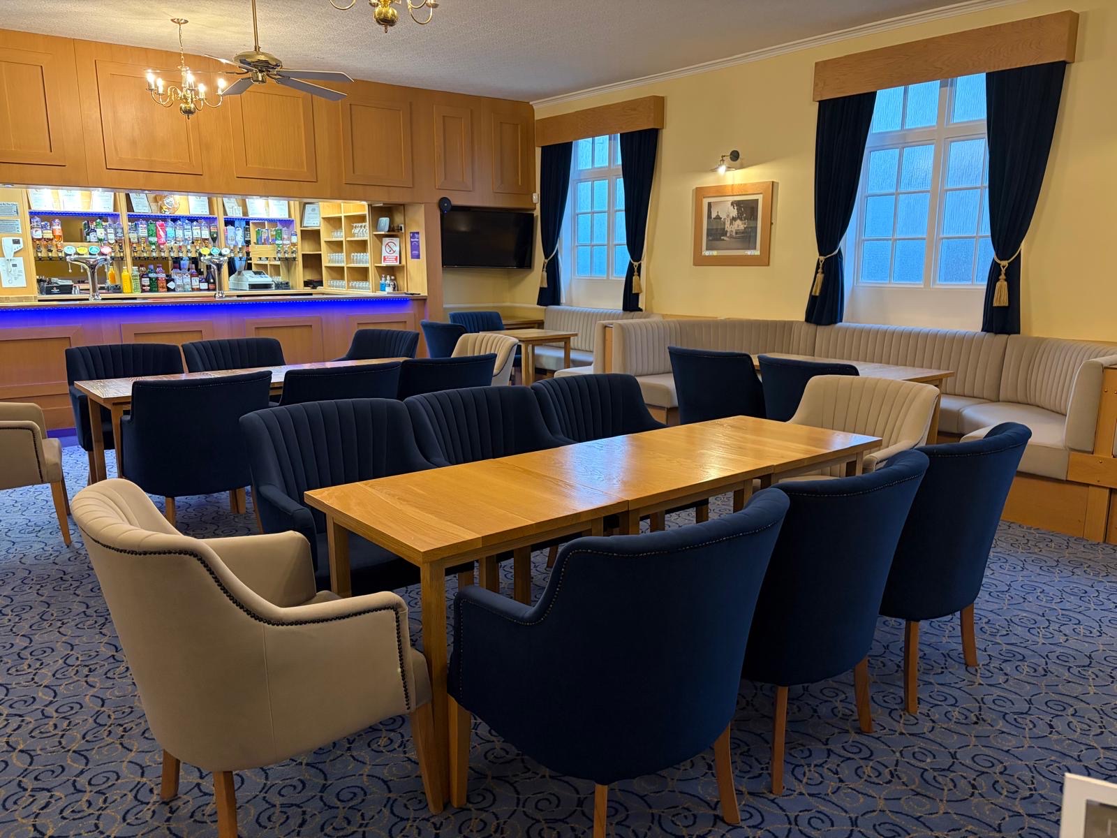 The bar area at Darlington Masonic Hall